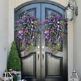 thumbnail image 1 of 2 Pack Spring Wreath Purple Tulip Wreath Decor Wreath Home Decoration Spring Wreath Flower Wreath Floral Spring Artificial Wreaths, 1 of 6