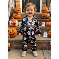 thumbnail image 4 of Cjfdfy Newborn Baby Girls Halloween Pajamas Long Sleeve Cartoon Print Fur Trim Toddler Loungewear Cute Ghost Letters Print Pajamas Closure Sleepwear, 4 of 9