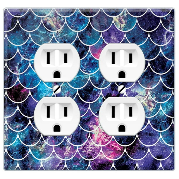 Wirester 2 Gang Duplex Outlet Wall Plate Switch Plate Cover Mosaic Mermaid Scale Walmart Com Walmart Com
