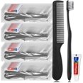 thumbnail image 1 of shiyou-Disposable Toothbrushes, Black Toothbrush and Toothpaste, Toothbrush and Toothpaste Travel, Comes with Comb, Individually Packaged, Suitable for Hotel, Home, Camping, Travel (PACK-50), 1 of 4