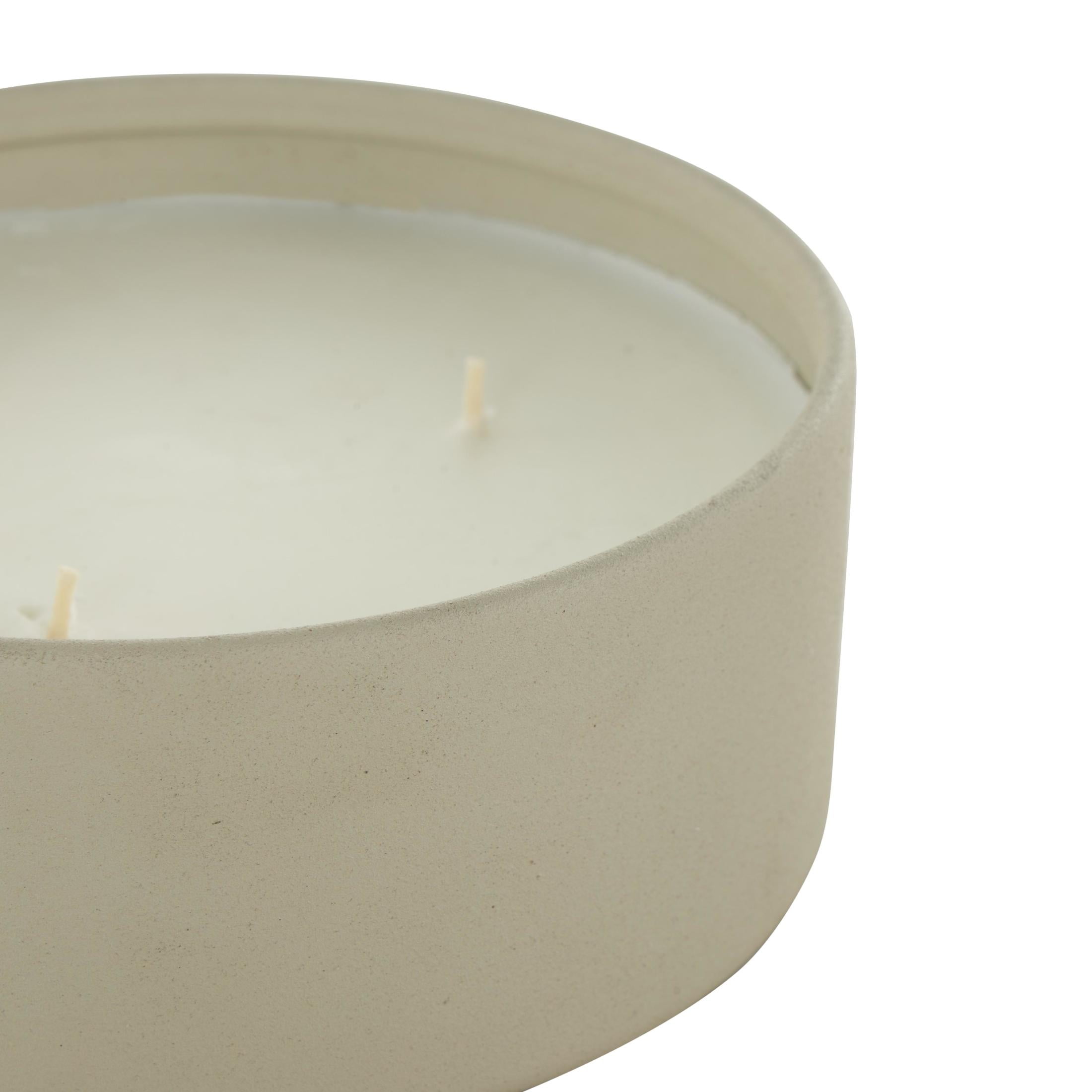 DecMode Beige Metal Tangerine Splash Scented Textured 22oz 3 Wick Candle with White Wax