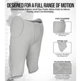 thumbnail image 3 of Exxact Sports Proline Youth Integrated Football Pants with 7 Flex Pads, Lightweight Football Practice Pants for Protection (YM, Silver), 3 of 7