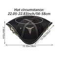 thumbnail image 2 of Slccxzc Felt Tricorn Pirate Hat Skull Decor Adult Headwear, 2 of 7
