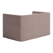ZUO Trippel Soft Velvet Fabric Upholstered Loveseat in Taupe
