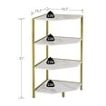thumbnail image 2 of VECELO Set of 2 Corner Shelf, 4-Tier Corner Bookshelf Small Bookcase Display Rack Plant Stand, Gold, 2 of 7