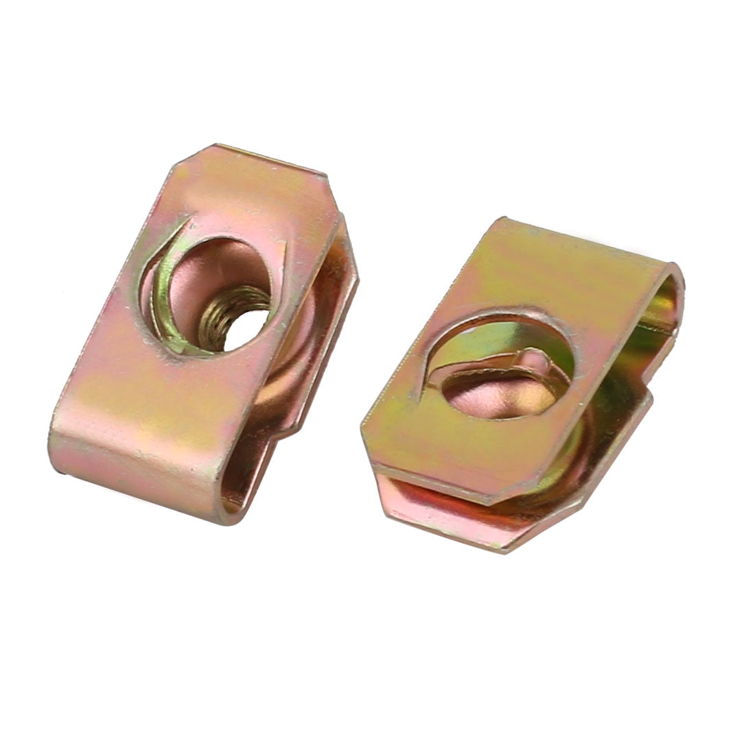 25pcs 65Mn Spring Steel Speed Fastener U Nut Clip Brass Tone for M5