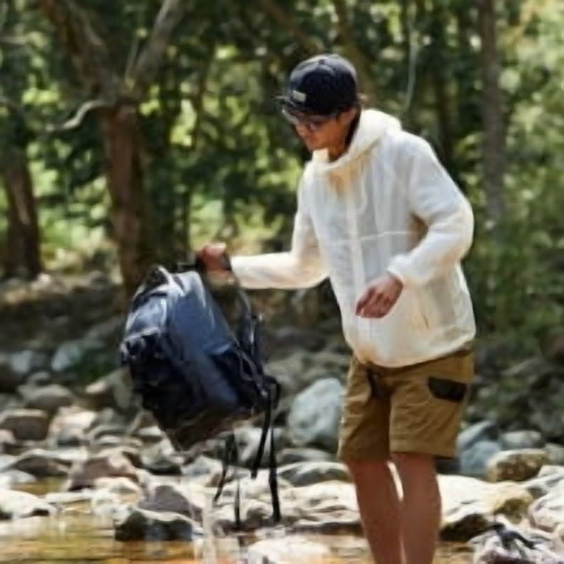 Naturehike Ultralight Waterproof Backpack with Side Pocket, 25L Dry Bag with Breathable Mesh Straps for Hiking, Camping and Travel Gray