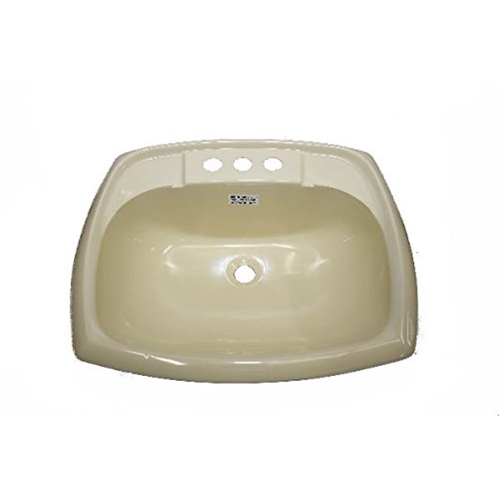 17" x 20" Bone Rectangular Lavatory Sink for Mobile Homes Includes
