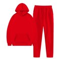 thumbnail image 5 of Valora Women Fashion Outfit Hooded Tracksuit Set with Winter Comfort Casual Sportswear Women’ s Trousers Suit for Everyday Wear Red 2 L, 5 of 6