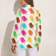 thumbnail image 2 of Popsicles Long Sleeve Blouse Woman Streetwear Casual Shirts Summer Oversize Woman Streetwear Clothing Birthday Present, 2 of 7