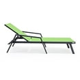 thumbnail image 2 of LeisureMod Marlin Poolside Outdoor Patio Lawn and Garden Modern Black Powder Coated Aluminum Frame Suntan Sling Chaise Lounge Chair with Armrests, Set of 2 (Green), 2 of 9