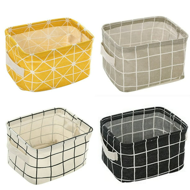 4 Pack Canvas Storage Basket Bins Home, Yellow Canvas Storage Bins