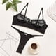 thumbnail image 4 of Conjunto de ropa interior sexy para mujer, pestañas de malla, sujetador de encaje, ropa interior, regalo, negro, S seitruly XX000055-01, 4 of 7