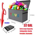 thumbnail image 4 of VICTORICH Kids Toy Box Chest with Removable Lid, 32 gal Extra Large Foldable Storage Bins for Toddlers and Nursery, Gray, 4 of 7