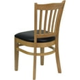 thumbnail image 4 of Flash Furniture HERCULES Series Vertical Slat Back Natural Wood Restaurant Chair - Black Vinyl Seat, 4 of 7