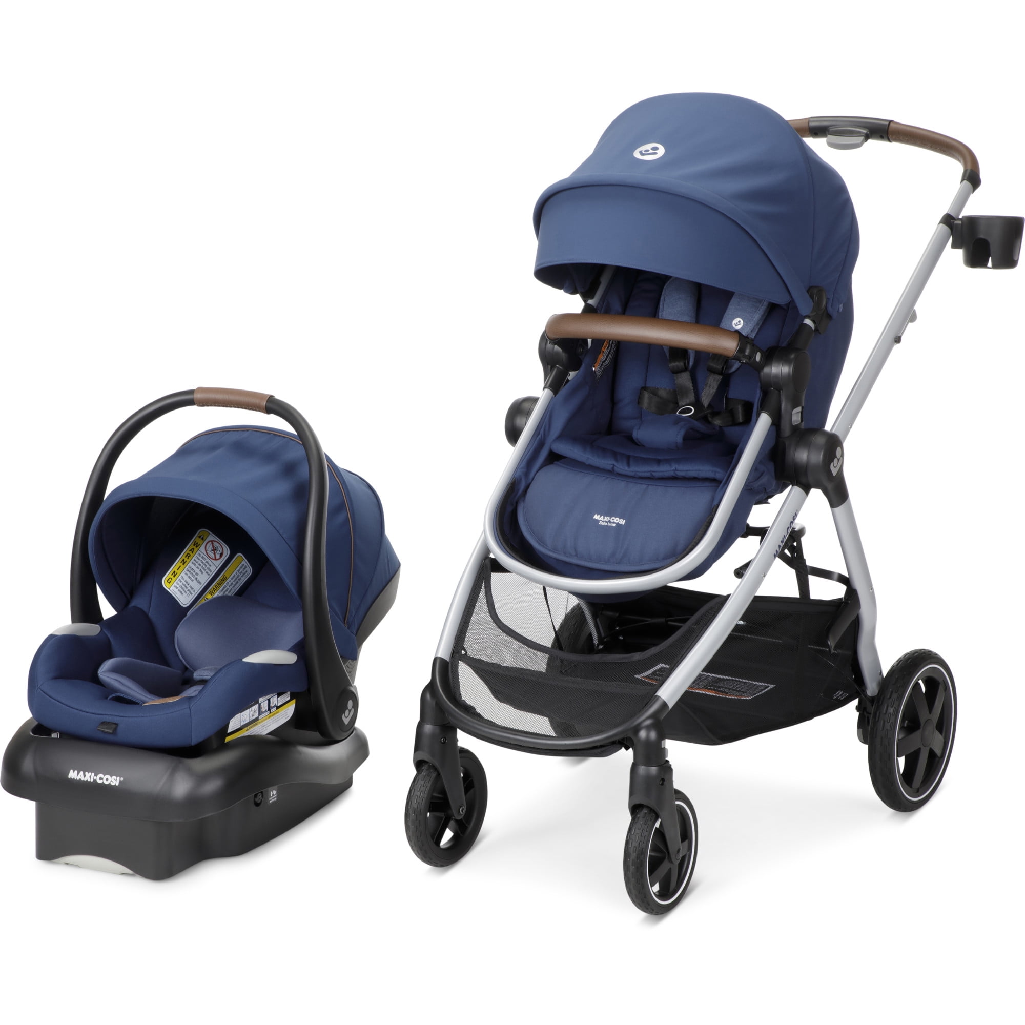 Maxi-Cosi Zelia² Luxe 5-in-1 Modular Travel System, Baby Stroller and Car Seat Combo, New Hope Navy