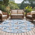 thumbnail image 4 of Summer Marine Creature Round Area Rug 6Ft Washable Circle Rugs for Bathroom Office, Ocean Starfish Coral Conch Blue Stripe Non-Slip Carpet Floor Mats Indoor Outdoor Carpet Runner Aesthetic Home Decor, 4 of 8
