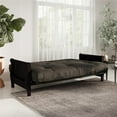 DHP Full Size Espresso Wood Arm Futon Frame with 8" Microfiber Futon