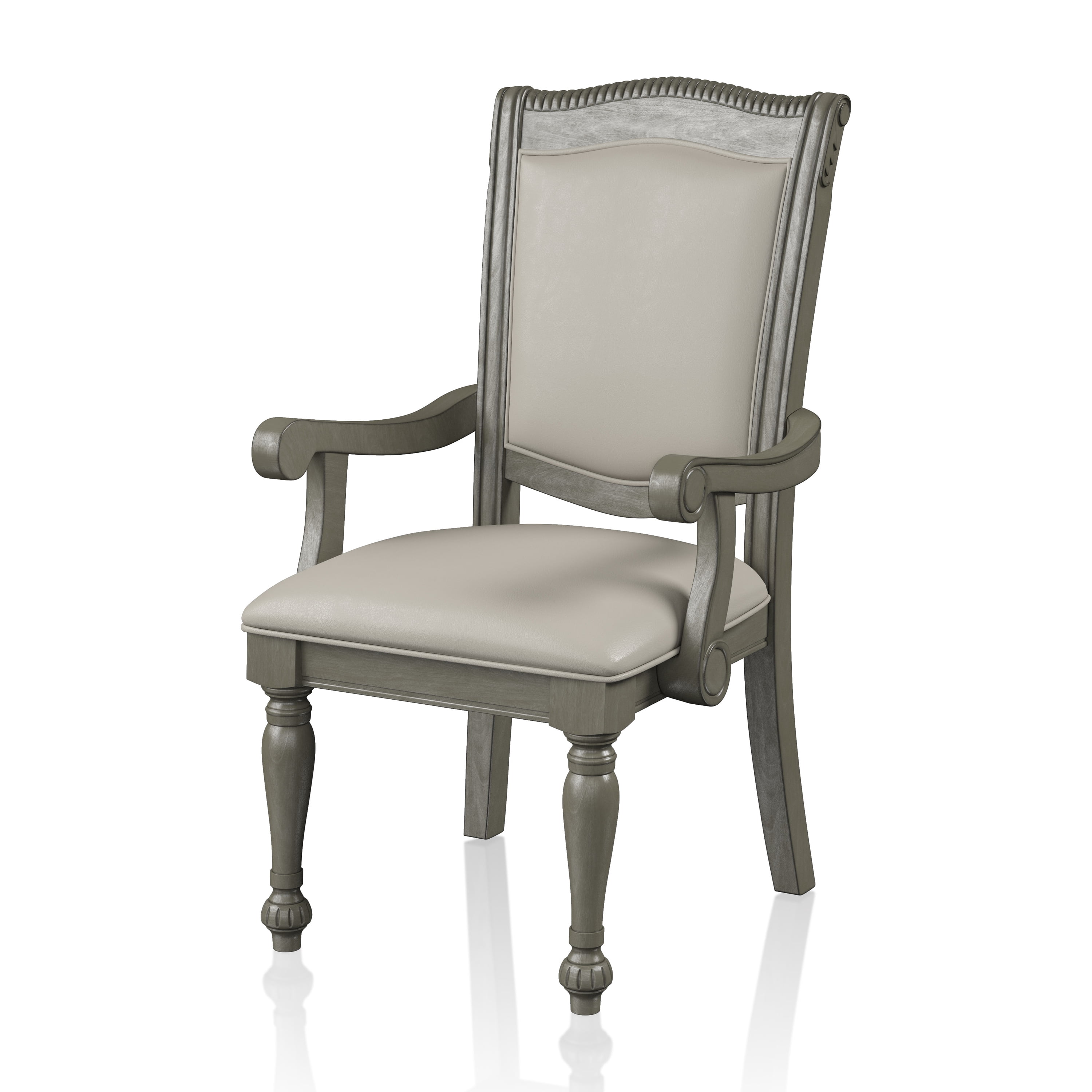 Furniture of America Paxton Padded Dining Arm Chairs - Set of 2, Gray