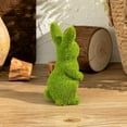 thumbnail image 6 of Easter Artifical Rabbit Horticulture Green Flocking Moss Rabbit Sculpture Desktop Living Room Garden Easter Rabbit Ornament Decoration, 5.5in/ 6.3in, 6 of 8