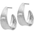 thumbnail image 2 of Solid Sterling Silver Polished and Textured Earrings - 29.5mm, 2 of 6