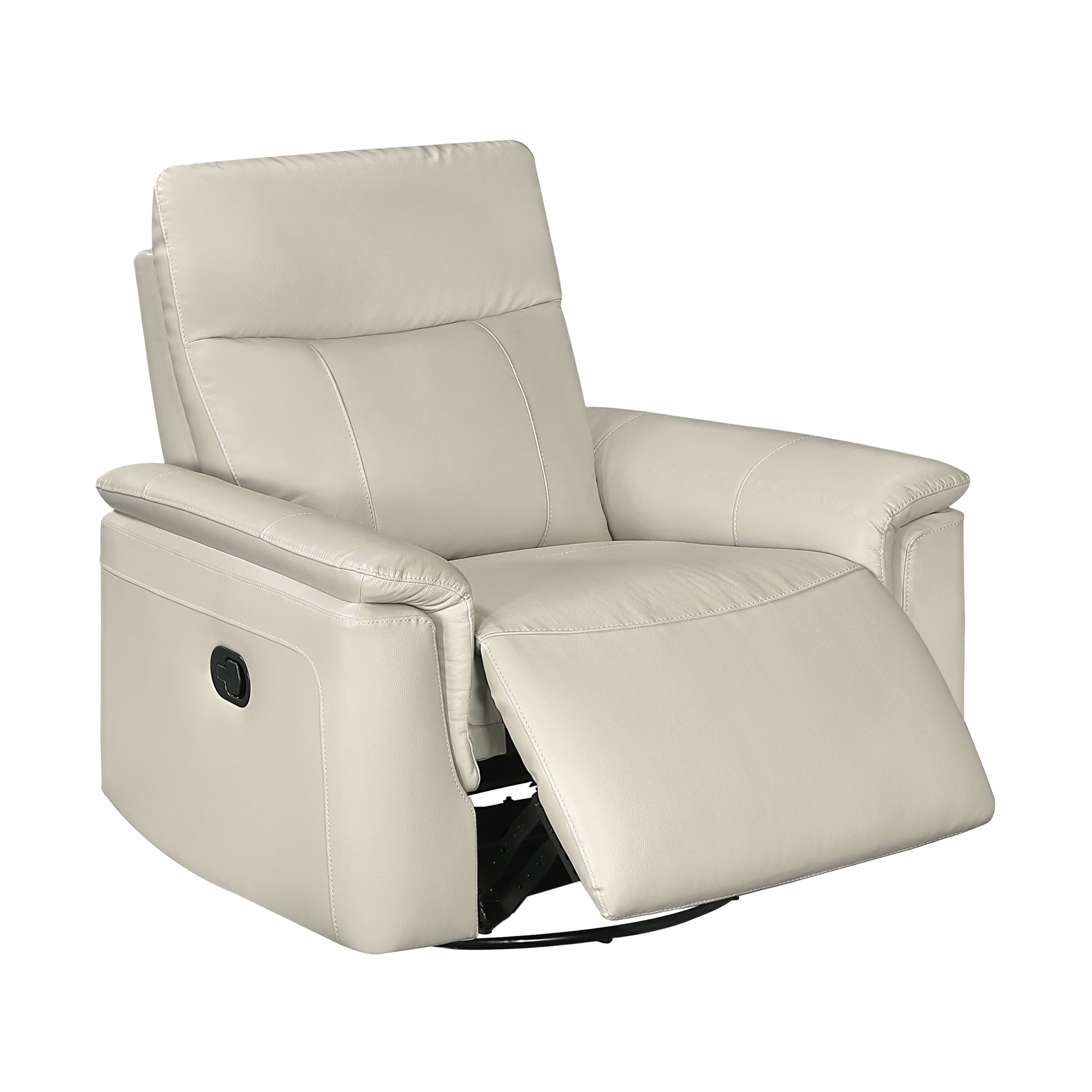 OakvillePark Wildfern Leather Match Swivel Glider Reclining Chair, Taupe