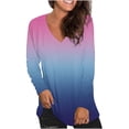 thumbnail image 2 of Camisetas de Manga Larga de las Mujeres Impresión de la Moda Casual V-Cuello Suelto Ajuste, Poliéster para Todas las Estaciones Diario Y Fiesta, 2 of 9