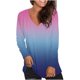 thumbnail image 2 of Camisetas de Manga Larga de las Mujeres Impresión de la Moda Casual V-Cuello Suelto Ajuste, Poliéster para Todas las Estaciones Diario Y Fiesta, 2 of 9