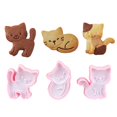 thumbnail image 1 of Cat Shape Animal Plunger Cookie Cutters Set, Food Grade Fondant Stamper Set, 1 of 5
