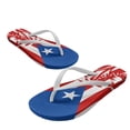 thumbnail image 4 of Chririnla Women's American Flag Print Flip Flops Casual Arch Support Lightweight Soft Footbed Slides Sandals Palm Tree Print Non-Slip Quick Dry Slip On Vacation Beach Slides Sandal, 4 of 7