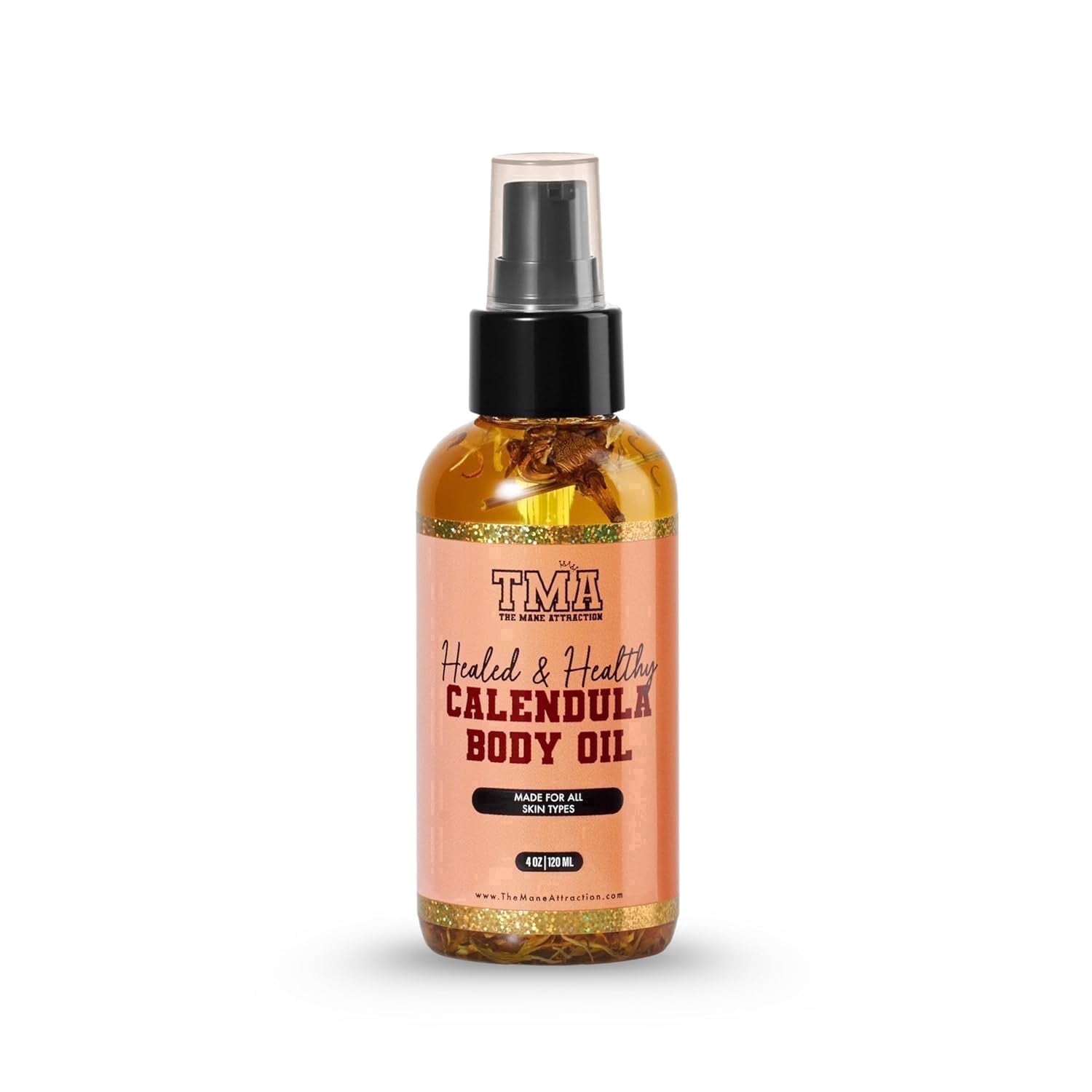 The Mane Attraction Calendula Body Oil Lightweight Moisturizing Body Oil Blend 4 fl oz