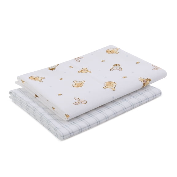 Winnie the Pooh 2pk Cotton Flannel Receiving Blanket, Unisex Infant