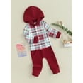 thumbnail image 3 of Arvbitana Toddler Baby Boys Fall 2Pcs Outfits Plaid Long Sleeve Buttons Hoodies Shirts + Solid Color Pants Sets Infant Boys Casual Clothes 3M 6M 12M 18M 24M 2T 3T, 3 of 8