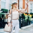thumbnail image 2 of Crossbody Purses for Women Trendy Vegan Leather Purses Bucket Hobo Bags Handbags with Adjustable Guitar Strap, 2 of 7