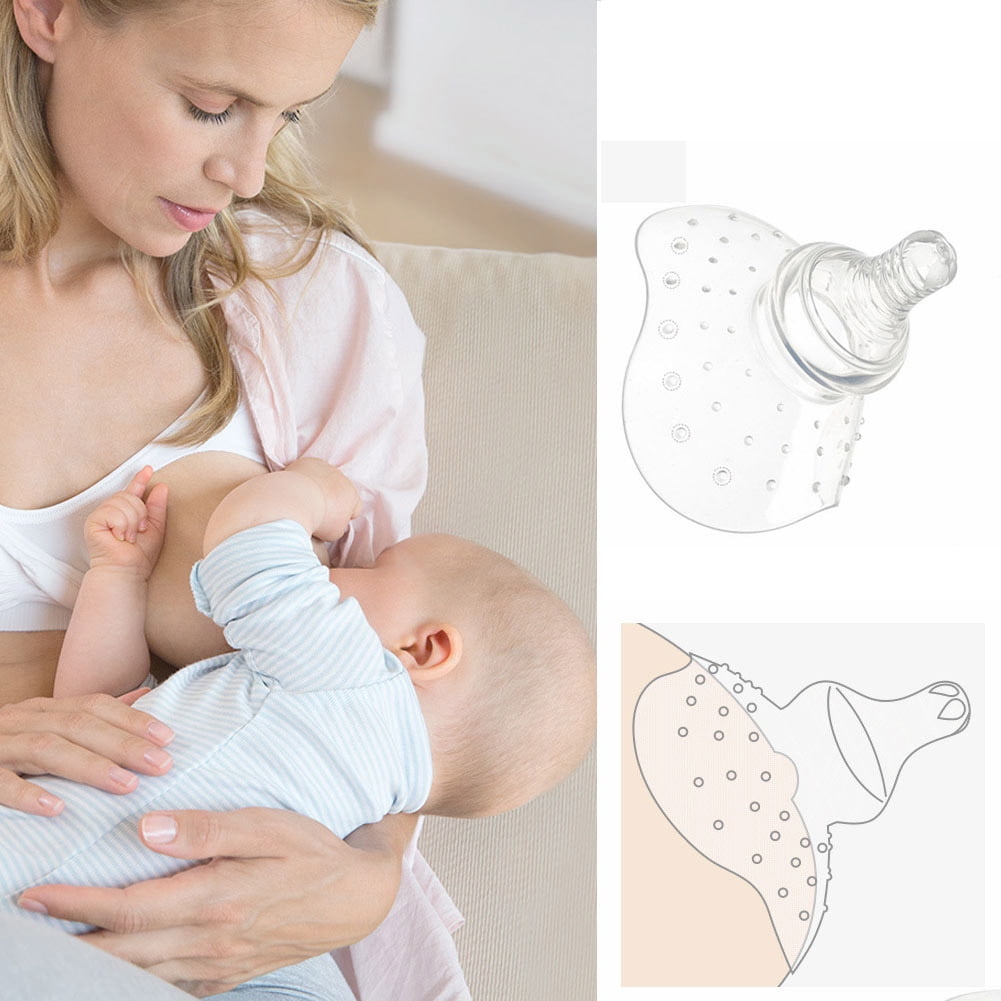 2Pcs/Lot Contact Nipple Shield Protector Soft Silicone Nipple Protective Cover Baby Breast Milk Feeding with Carrying Box Color : Round