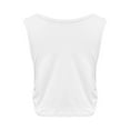 thumbnail image 4 of Women's Crop Tank Tops Lightweight Workout Sleeveless Shirts Loose Fit Gym Yoga Top with Side Ruched Elastic Buckle, 4 of 7
