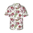 thumbnail image 3 of Balery Lilies Flowers Print Men's Hawaiian Shirts Short Sleeve Beach Shirt Relaxed Fit Vacation Button Down Shirts-3X-Large, 3 of 9