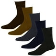 thumbnail image 3 of 3 pares de calcetines de vestir clásicos para hombre, de pantorrilla, informales, a la moda, lisos, multicolor, tallas 10-13, 3 of 4