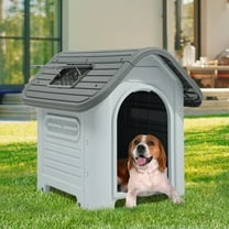 DEXS Spacious Large Dog House: A Premium Outdoor Plastic Pet House with Exceptional Water Resistance and a Translucent Skylight,  Well-Lit and Comfortable Sanctuary All Year Round