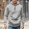 thumbnail image 2 of Falkdiz Hooded Sweatshirts for Boys Warm Winter Pullover Outdoor Casual Trendy Solid Color Long Sleeve Boys Shirts,Gray,Size: 7, 2 of 8