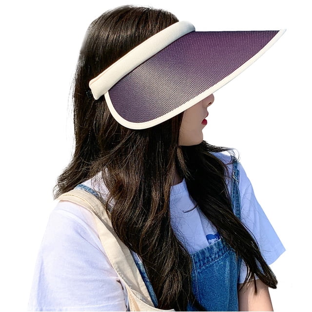 Summer Sun Visor Adjustable Breathable Large Beach Visor Hat Sun Protection Hat