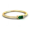 thumbnail image 4 of beautiful Emerald Gemstone Ring, Baguette Cut Ring, Yellow Gold Plated 925 Sterling Silver Ring, 4 of 5