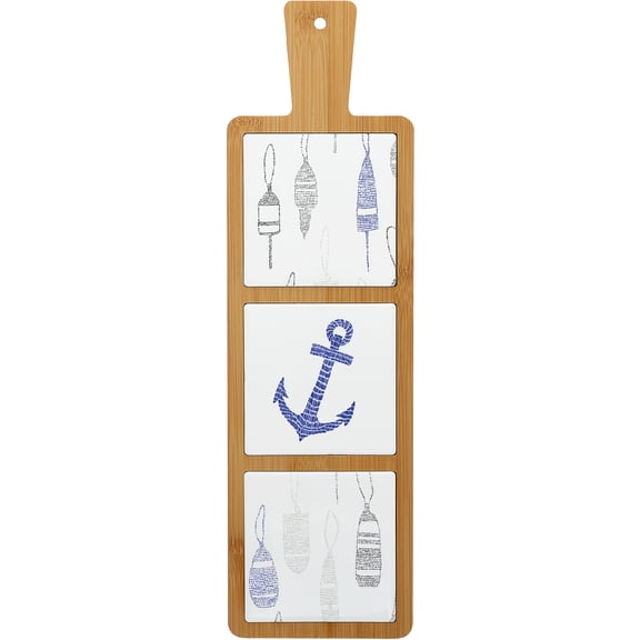 Pavilion Gift Company - Lake - 16.5" Bamboo & Ceramic Tile Trivet
