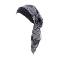 thumbnail image 2 of Soft Women Turban Head Wrap Scarf Hat Girls Hair Cover Sleeping Beanie Sleep Turbans Headscarf African Headwrap Headwear Cap Headband Black, 2 of 8