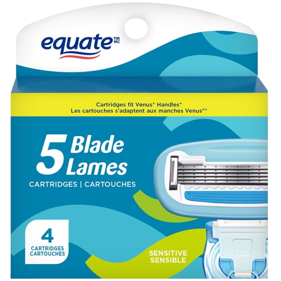 Equate 5 Blade Razor Refills for Women, Sensitive Skin
