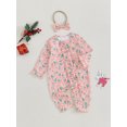 thumbnail image 5 of Michellecmm  Girls Christmas Jumpsuit Christmas Elements Print Romper with Headband, 5 of 9