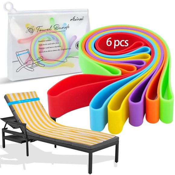 Paquete de 6 toalleros para sillón de playa y piscina con bolsa de almacenamiento
