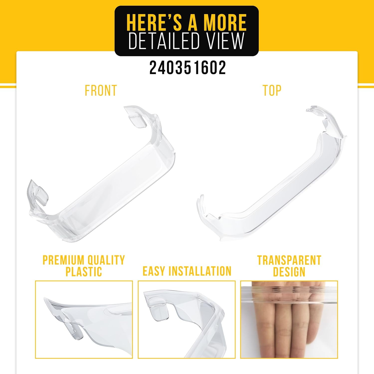 Door Bin 240351602 for Frigidaire Freezer Shelf Replacement, Kenmore Refrigerator Door Gallery Bin AP2115975 PS430028 LGHX2636TF0 FGSS2635TFB PLRS267ZAB0 PLHS267ZAB3 FRS26LF8CB0 FRS26HF7BW4