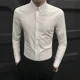 thumbnail image 3 of Camisa de hombre de negocios de manga larga negra para hombre, estilo coreano, moda 2024, seda de lujo de alta calidad, venta original con cuello, 3 of 4