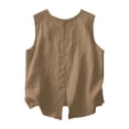 thumbnail image 4 of Soyumi Womens Casual Tank Tops, Loose Fit Summer Sleeveless Shirts Trendy Halter Neck Flowy Cami Basic Spaghetti Strap Pleated Eyelet 2026, Coffee, 4 of 4